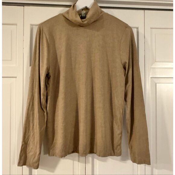 J.Crew heathered tan tissue turtleneck size large - Picture 5 of 11